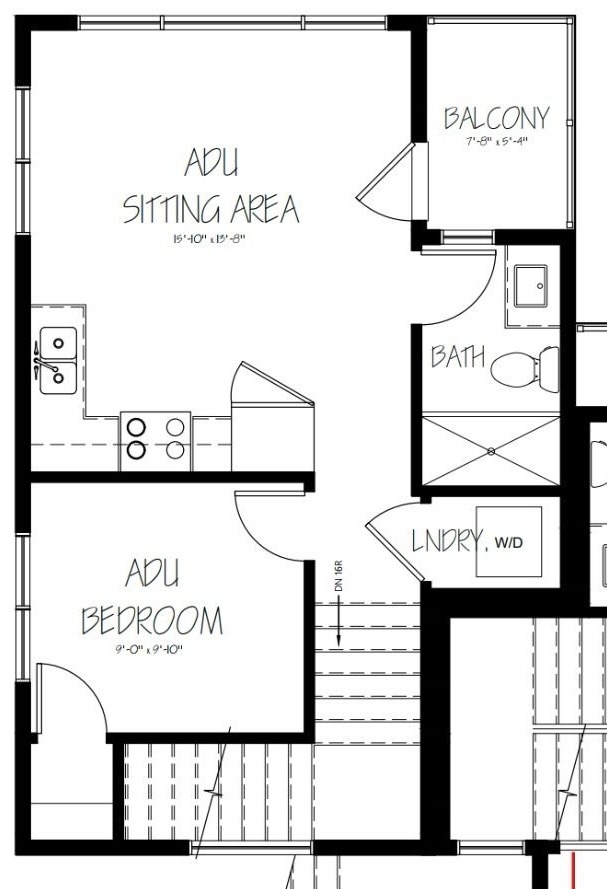 Private ADU suite floor plan